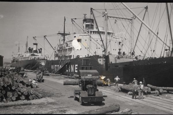 First log ship - 1957. The first shipment of logs left port on 24 November 1957, for Japan - a total of 158 tonnes. By 1959, shipments had increased from 13,667 tonnes a year to 85,155, marking the beginning of a spectacular trade. A typical single shipment these days is over 17,000 tonnes.