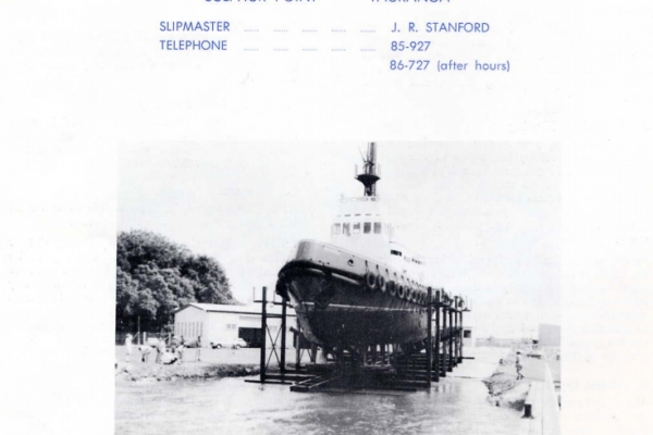 Slipway opening. A 600 tonne slipway and jetty were constructed. Although officially opened in March 1972, it was first used on 12 November 1971.