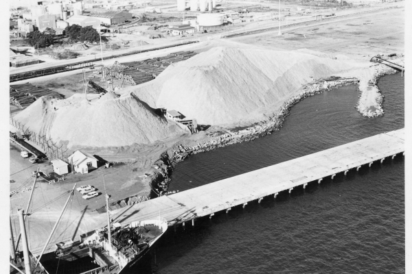 Construction of Berth #9. Construction under way for Berth #9, destined to handle bulk cargo.