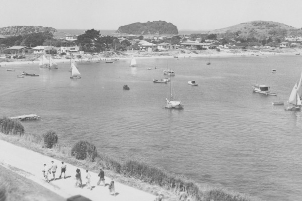 1940s or 1950s - Pilot Bay from Mauao. Early days on Pilot Bay.