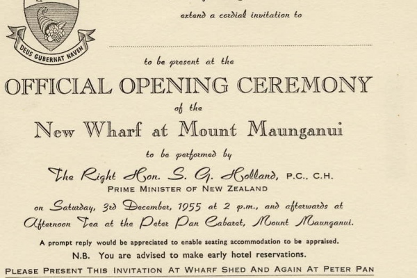 Invitation to the official opening on 3 December 1955