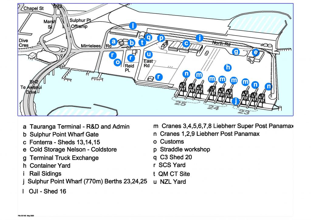 tauranga cruise port map